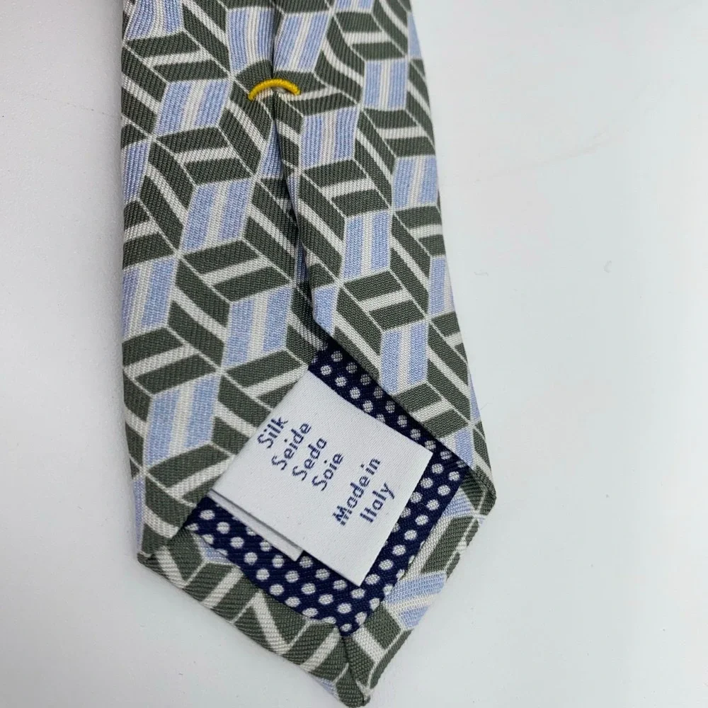 Eton Tie Mens One Size Multi Patterned Silk Classic‎ Luxury Necktie Italy Made